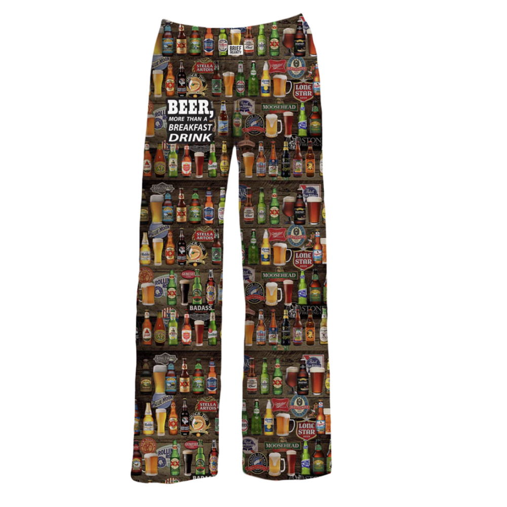 BRIEF INSANITY *Beer for Breakfast* Lounge PJ Pants | Small, New